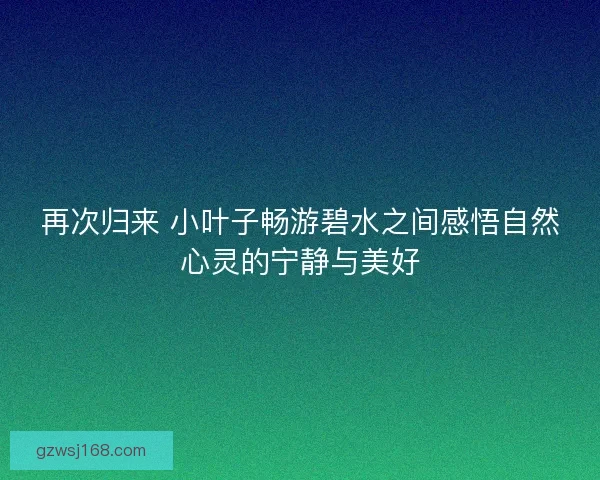 再次归来 小叶子畅游碧水之间感悟自然心灵的宁静与美好